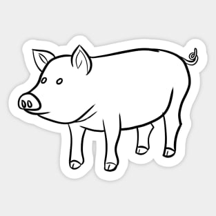 Stick figure Pig Sticker